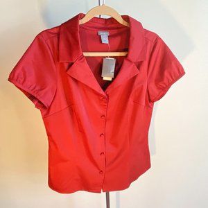 Ann Taylor Brick Red Cap Sleeve Blouse, NWT, Perfect Condition